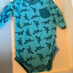 Kickee Pants Teal Otter Print Bodysuit